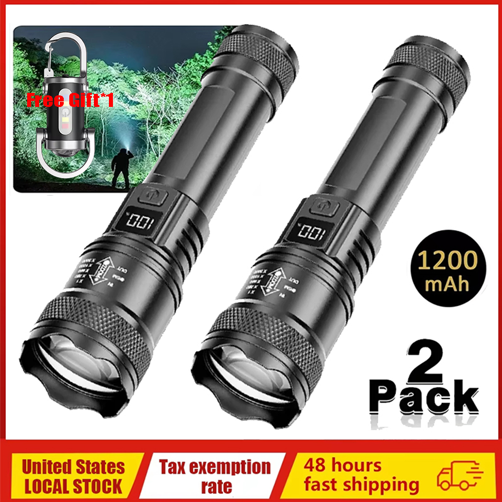 Outdoor Camping Lamp - 100000LM Ultra-bright Flashlight Type-C Rechargeable LED