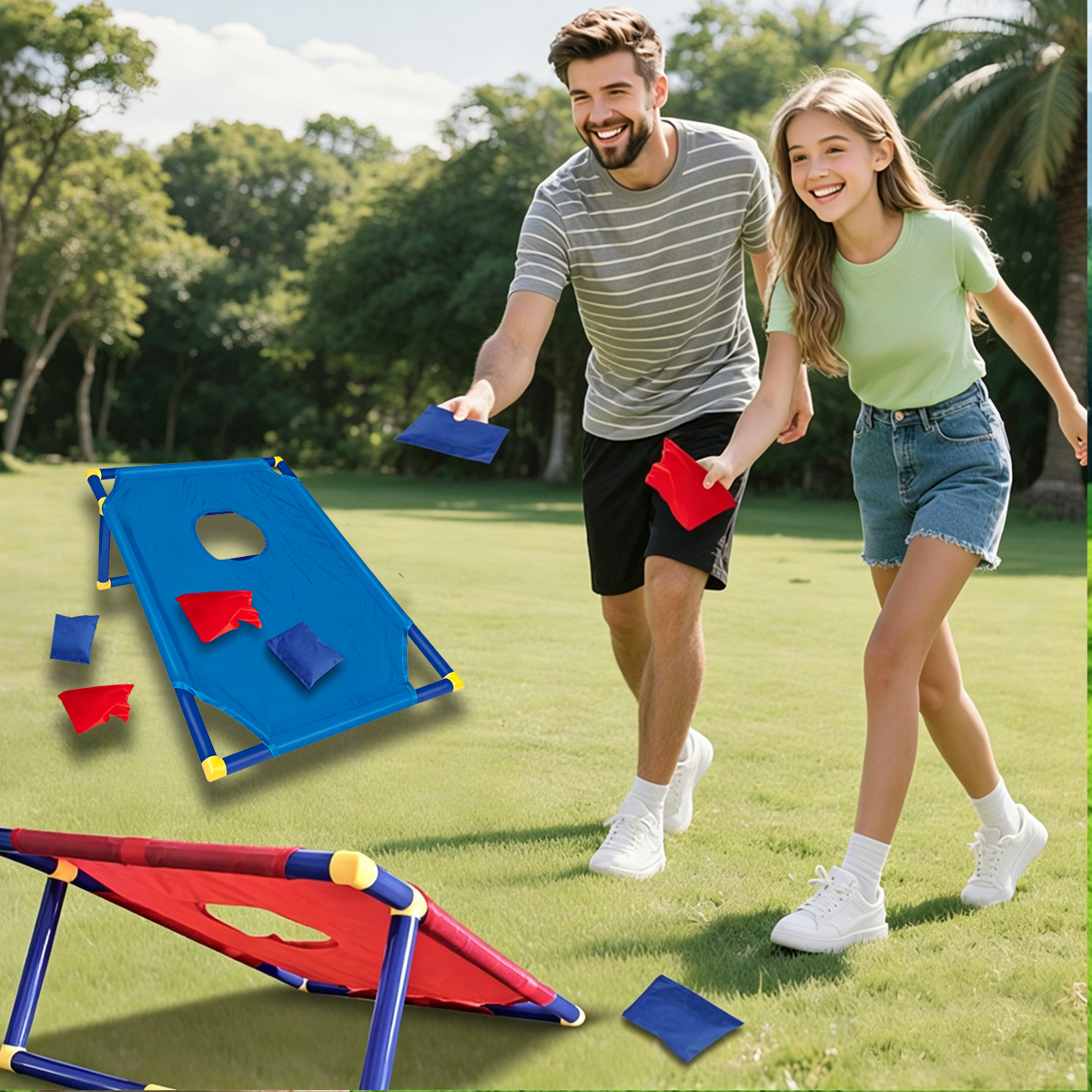 Outdoor Camping Games For Kids - Portable Bean Bag Toss Game-Indoor Outdoor