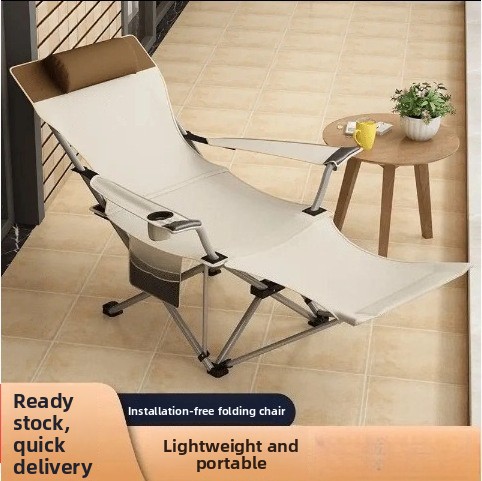 Outdoor Camping Lounge Chairs - Portable Adjustable Folding Reclining Chair for