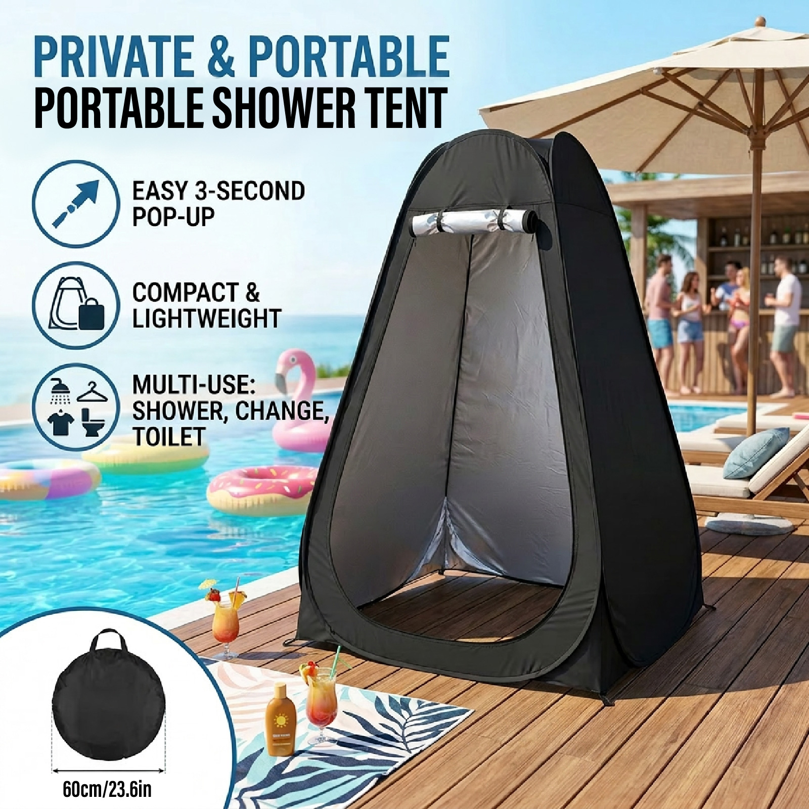 Outdoor Camping Bathroom - Portable Pop-Up Privacy Tent Outdoor Shower