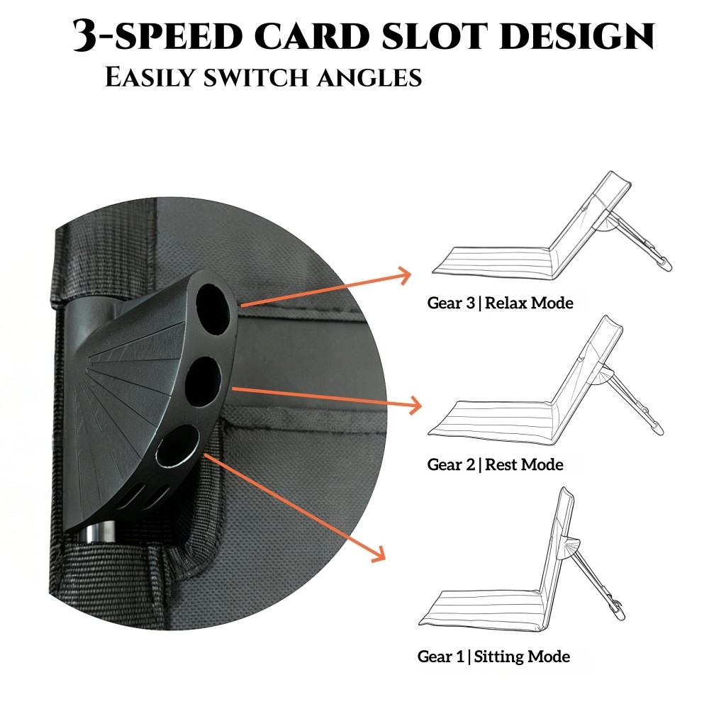 3-Position Adjustable Backrest - Outdoor Camping Lounge Chairs avis et prix