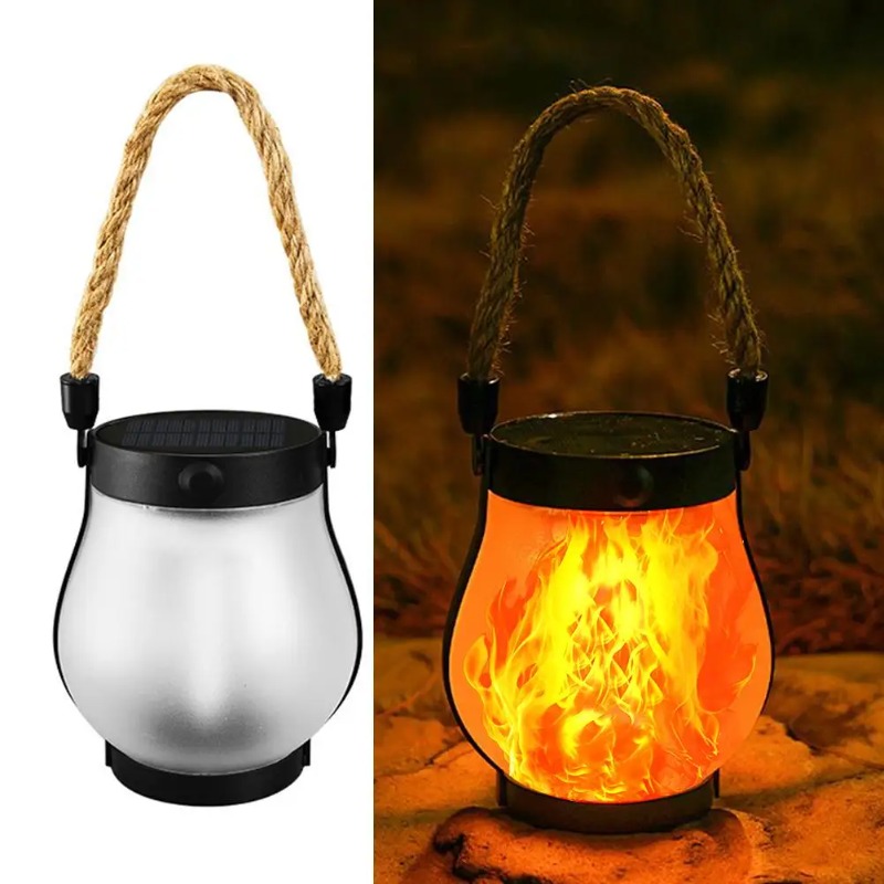 Solar Flame Lamp USB Rechargea - Camping Solar Lantern avis et prix