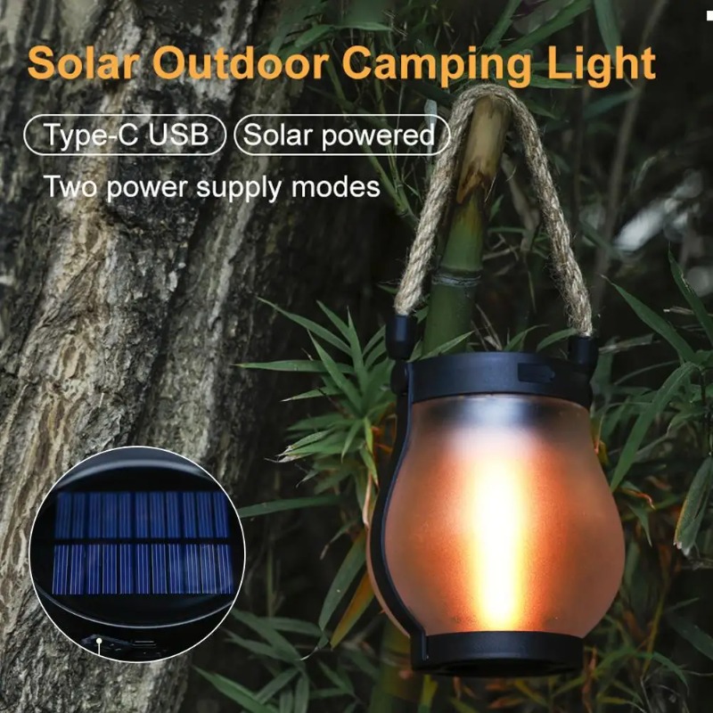Solar Flame Lamp USB Rechargea - Camping Solar Lantern avis et prix