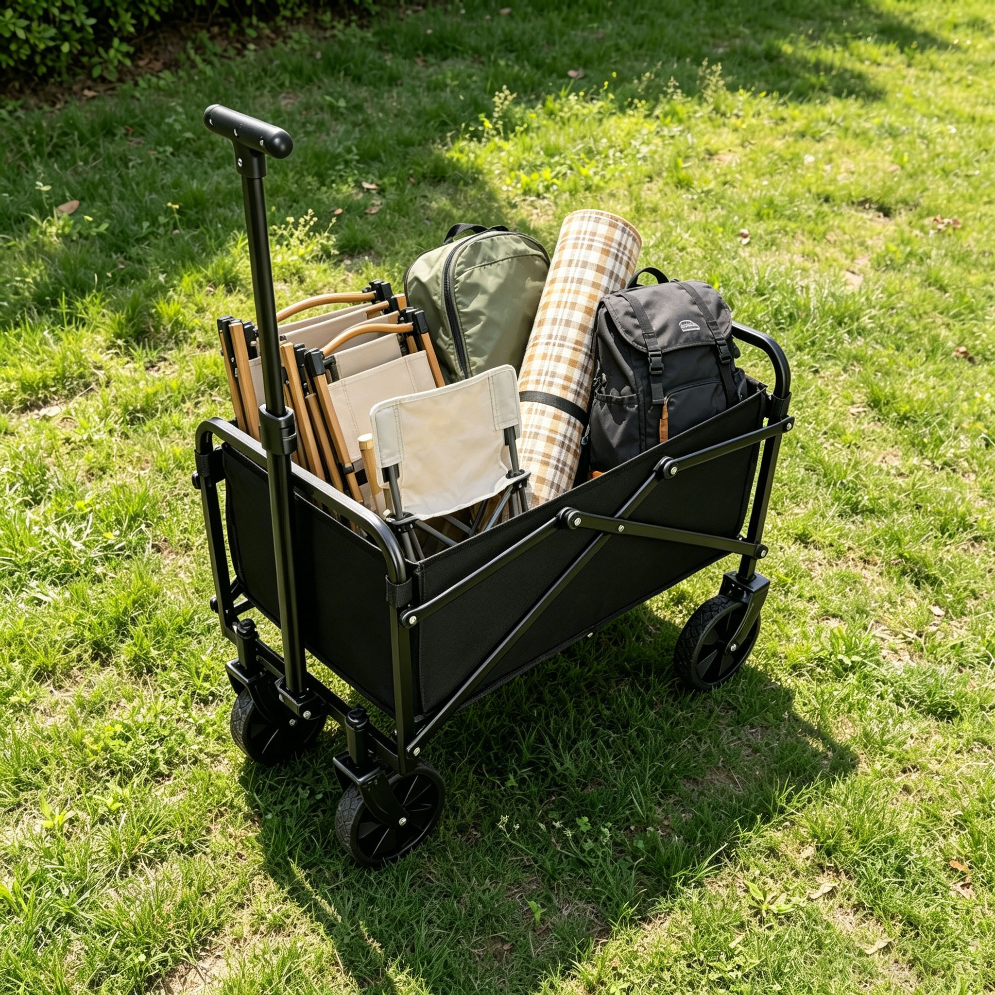 1PC Foldable Camping Wagon Car - Outdoor Camping Trolley avis et prix