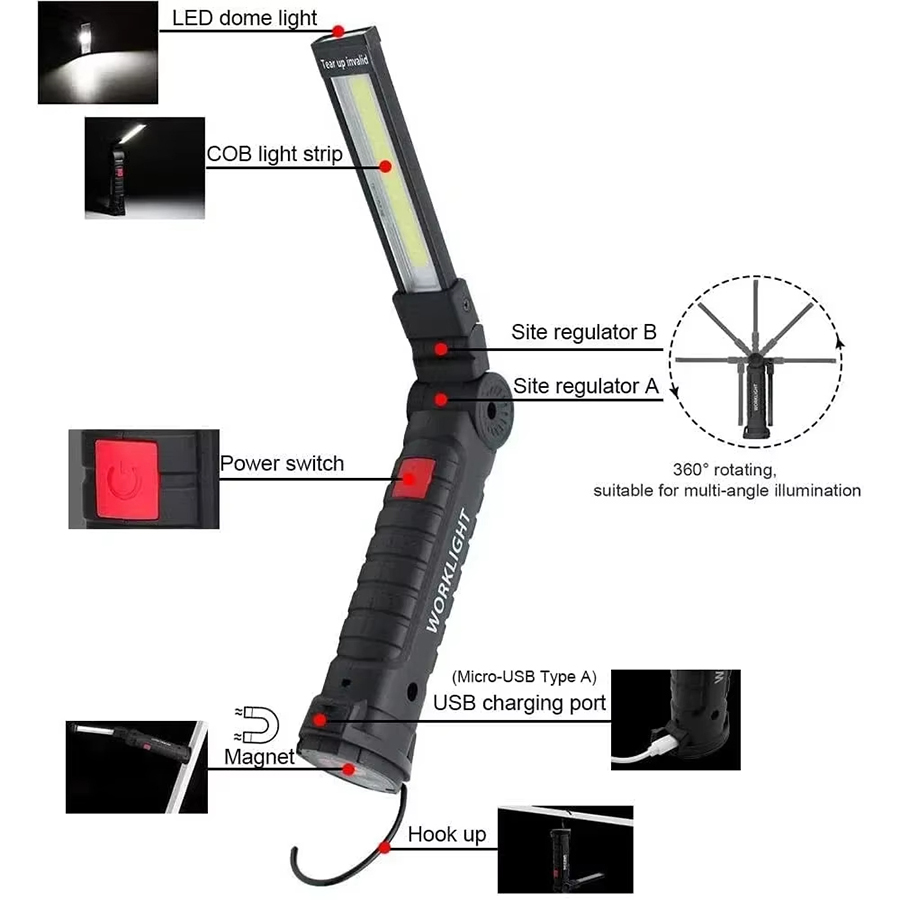 Portable LED Flashlight with M - Outdoor Camping Lamp avis et prix