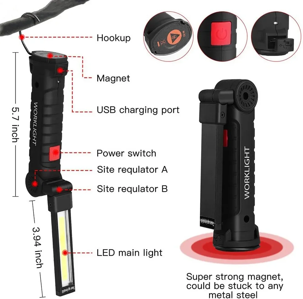 Portable COB LED Flashlight US - Outdoor Camping Lamp avis et prix
