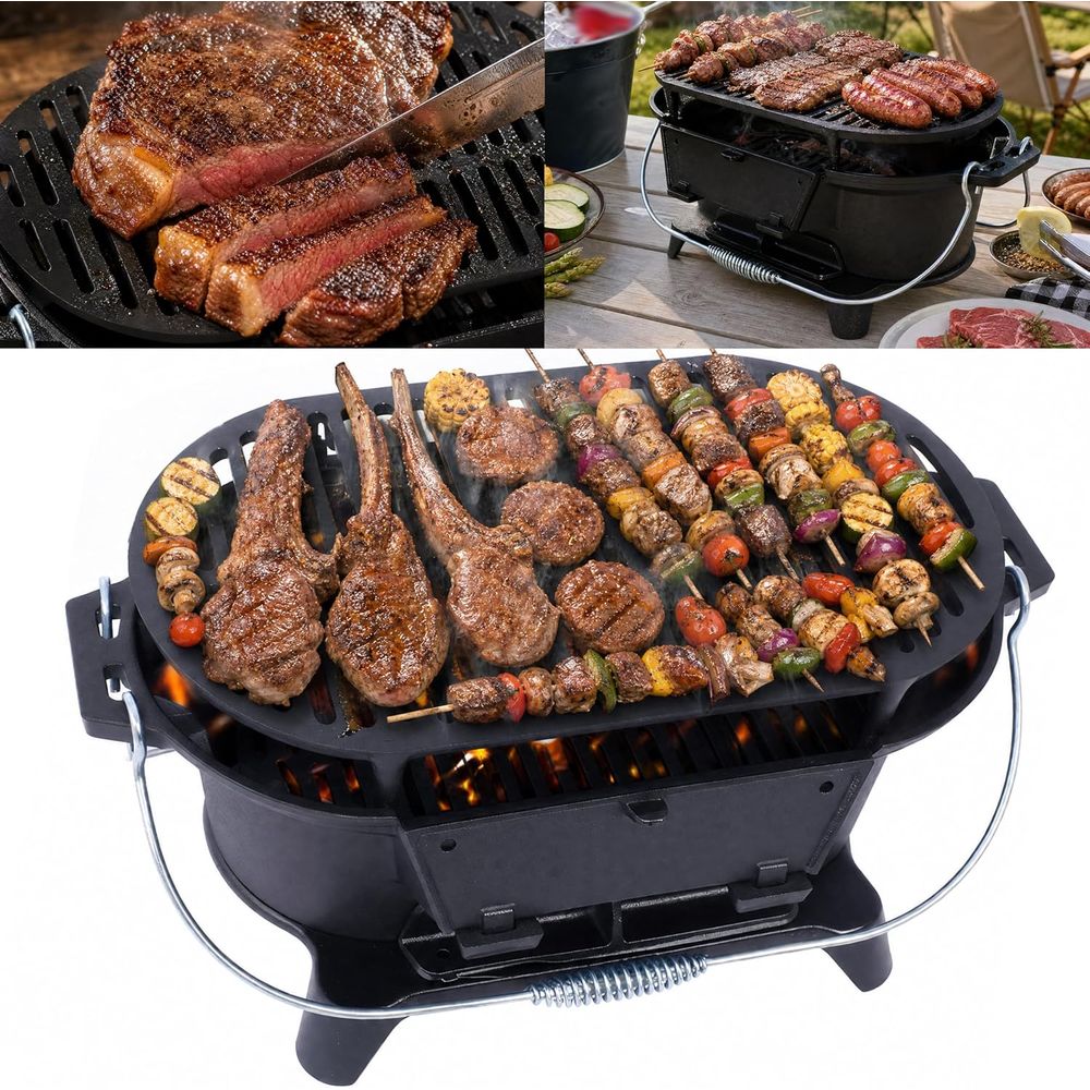 Portable Cast Iron Hibachi Gri - Japanese Outdoor Camping avis et prix