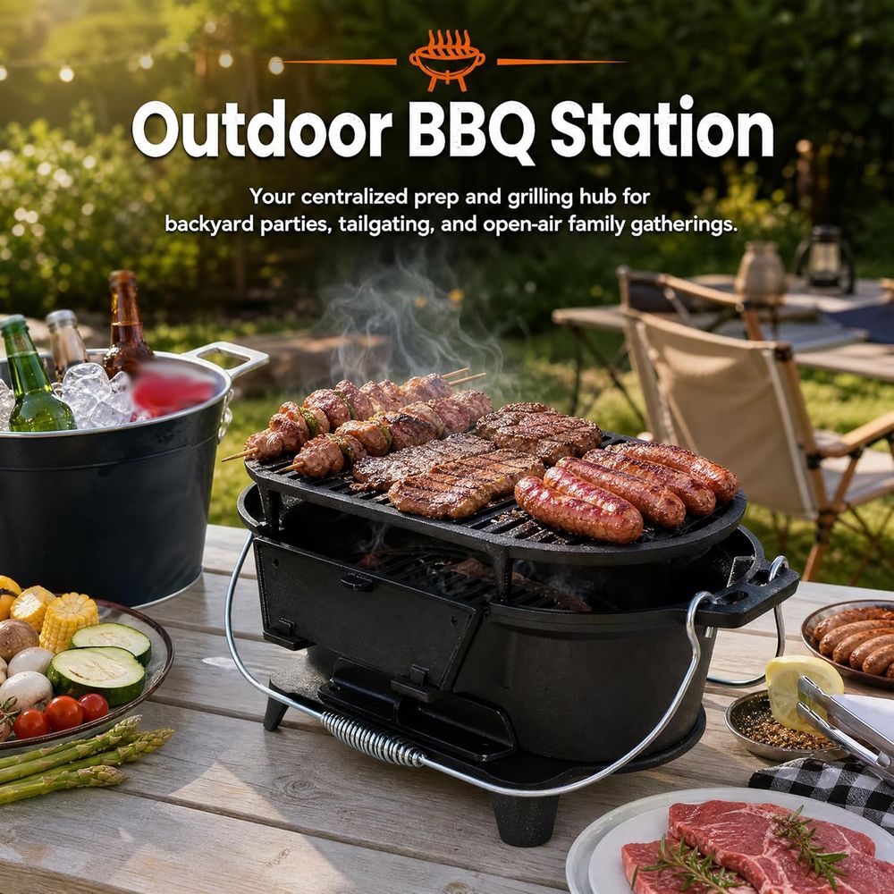 Portable Cast Iron Hibachi Gri - Japanese Outdoor Camping avis et prix