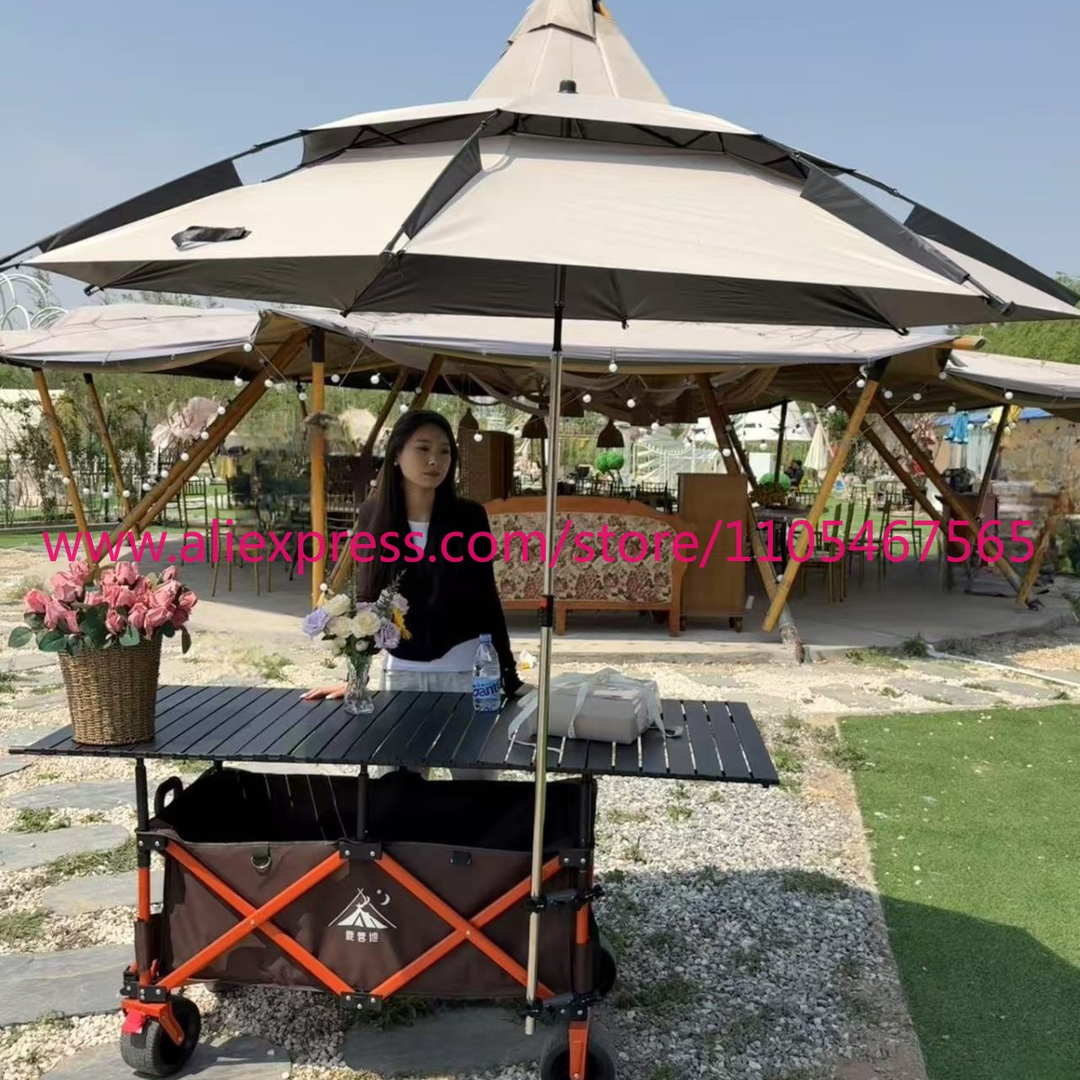 1PCS camper stall large foldab - Outdoor Camping Trolley avis et prix