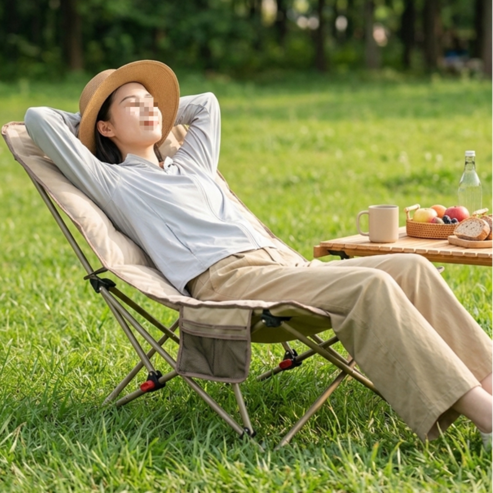 Padded Recliner Chair Thickene - Outdoor Camping Lounge Chairs avis et prix