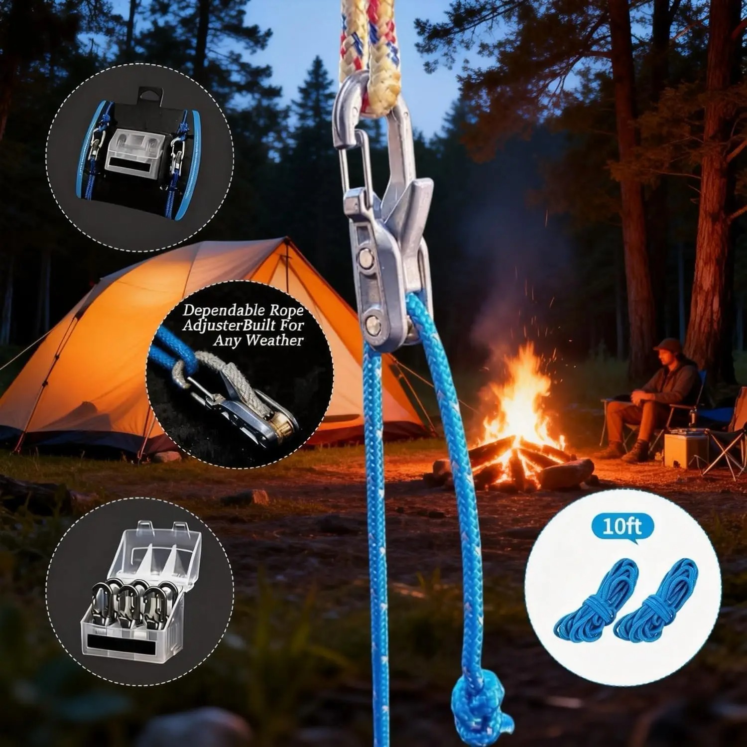 6Pcs Paracord Rope Tensioner K - Outdoor Camping Guy avis et prix