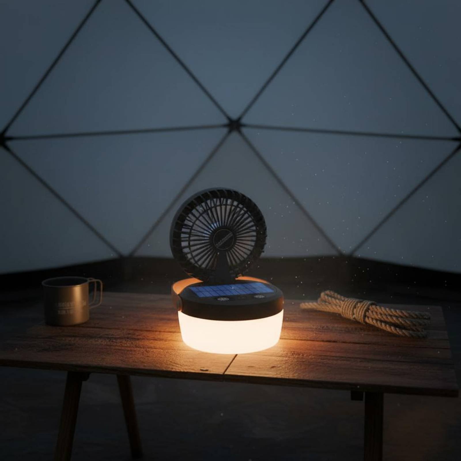 Solar Camping Fan Lantern Fold - Camping Solar Lantern avis et prix