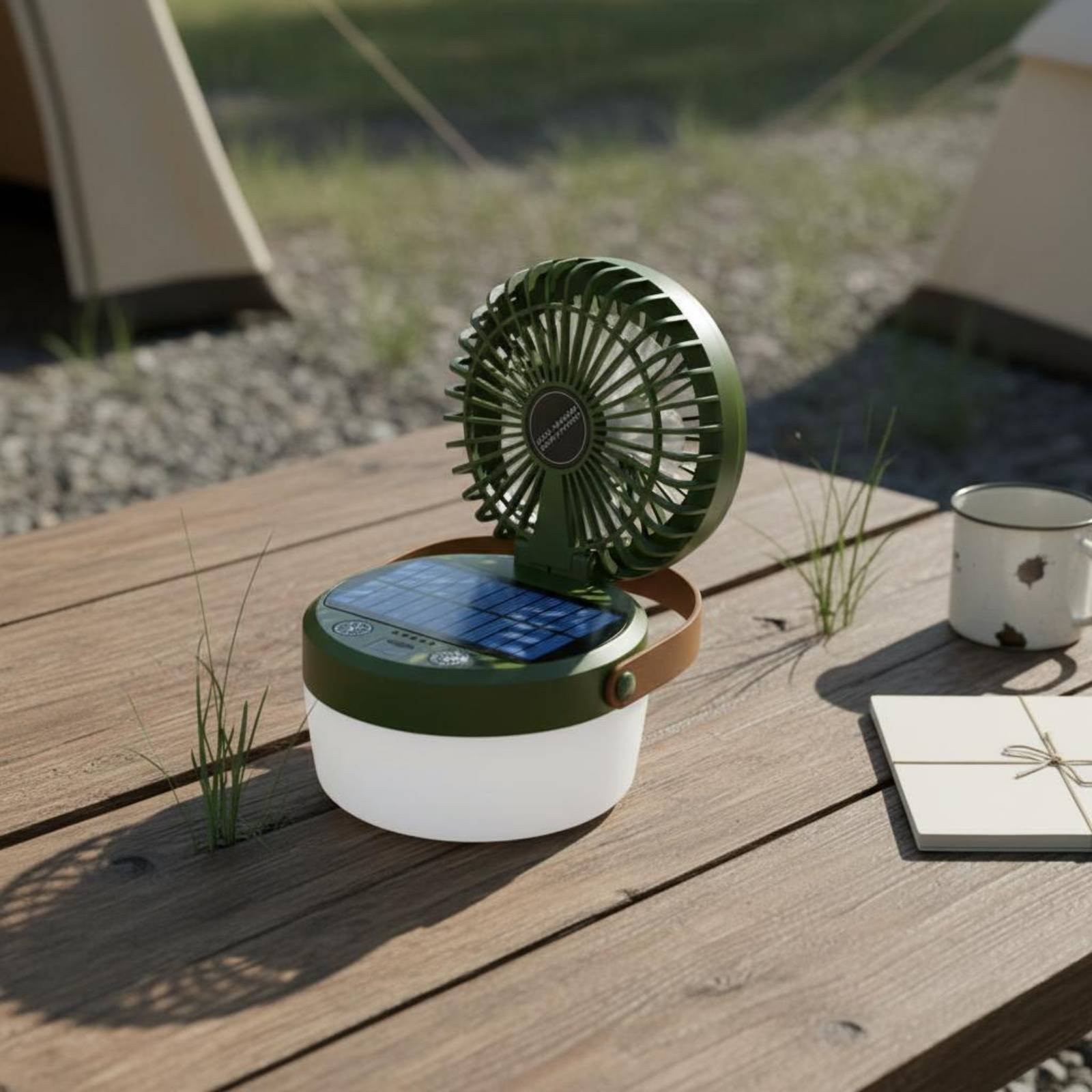 Solar Camping Fan Lantern Fold - Camping Solar Lantern avis et prix