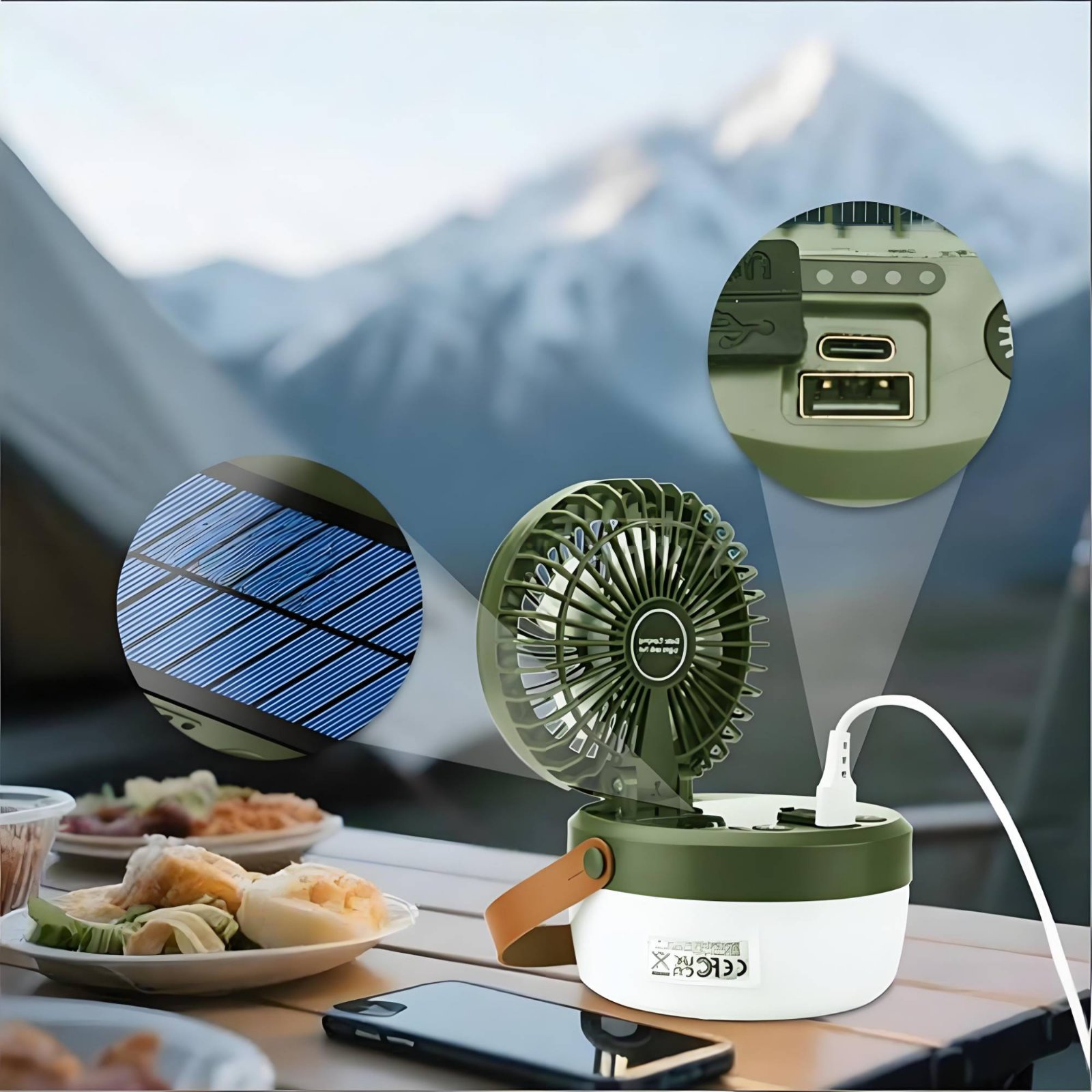 Solar Camping Fan Lantern Fold - Camping Solar Lantern avis et prix