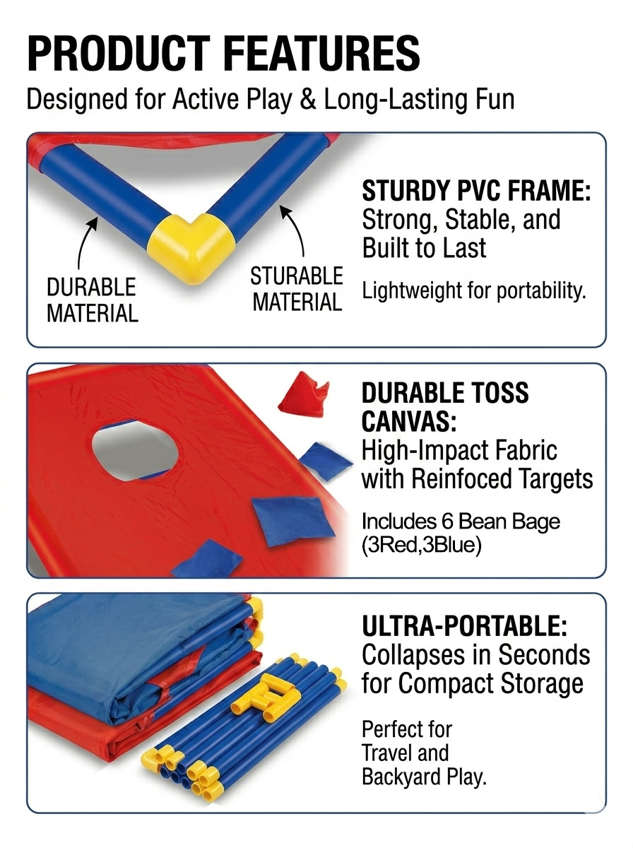 Portable Bean Bag Toss Game-In - Outdoor Camping Games For Kids avis et prix