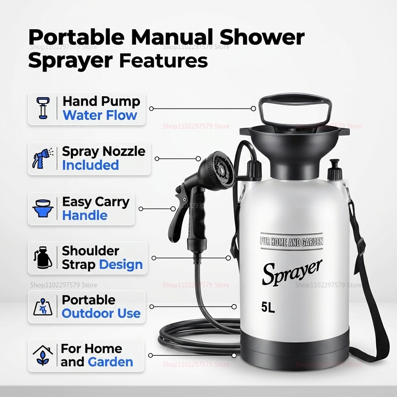 Portable Camping Shower 5L Man - Outdoor Camping Bathroom avis et prix