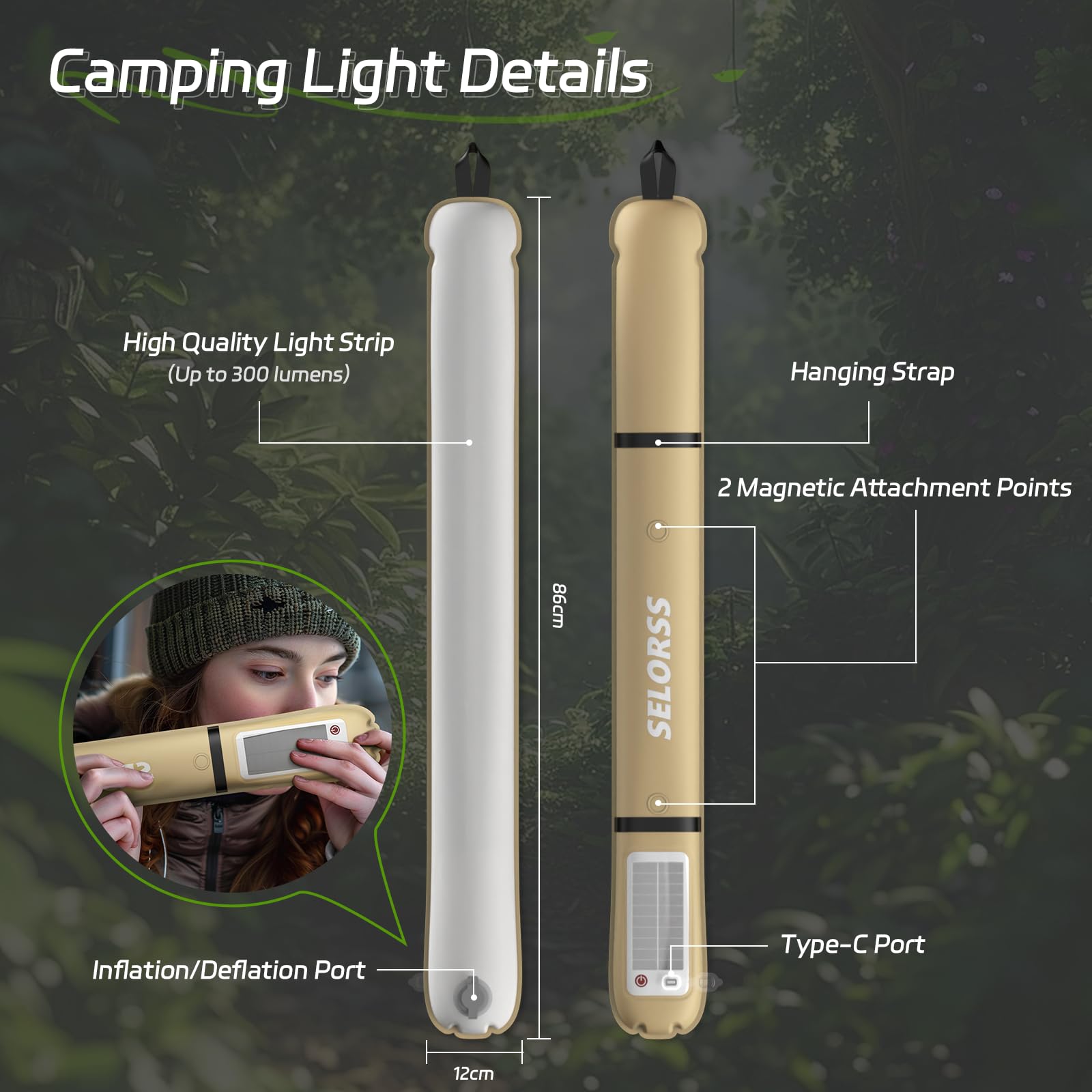 SELORSS Solar Camping Lantern  - Camping Solar Lantern avis et prix