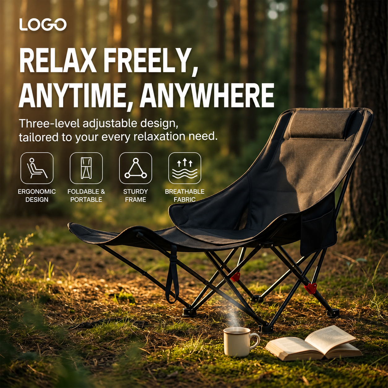 Three Level Adjustable Moon Ch - Outdoor Camping Lounge Chairs avis et prix