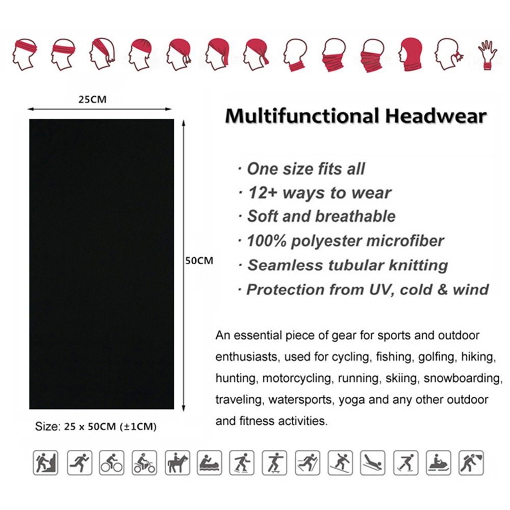 Seamless Solid Color Bandanas  - Outdoor Camping Gear avis et prix