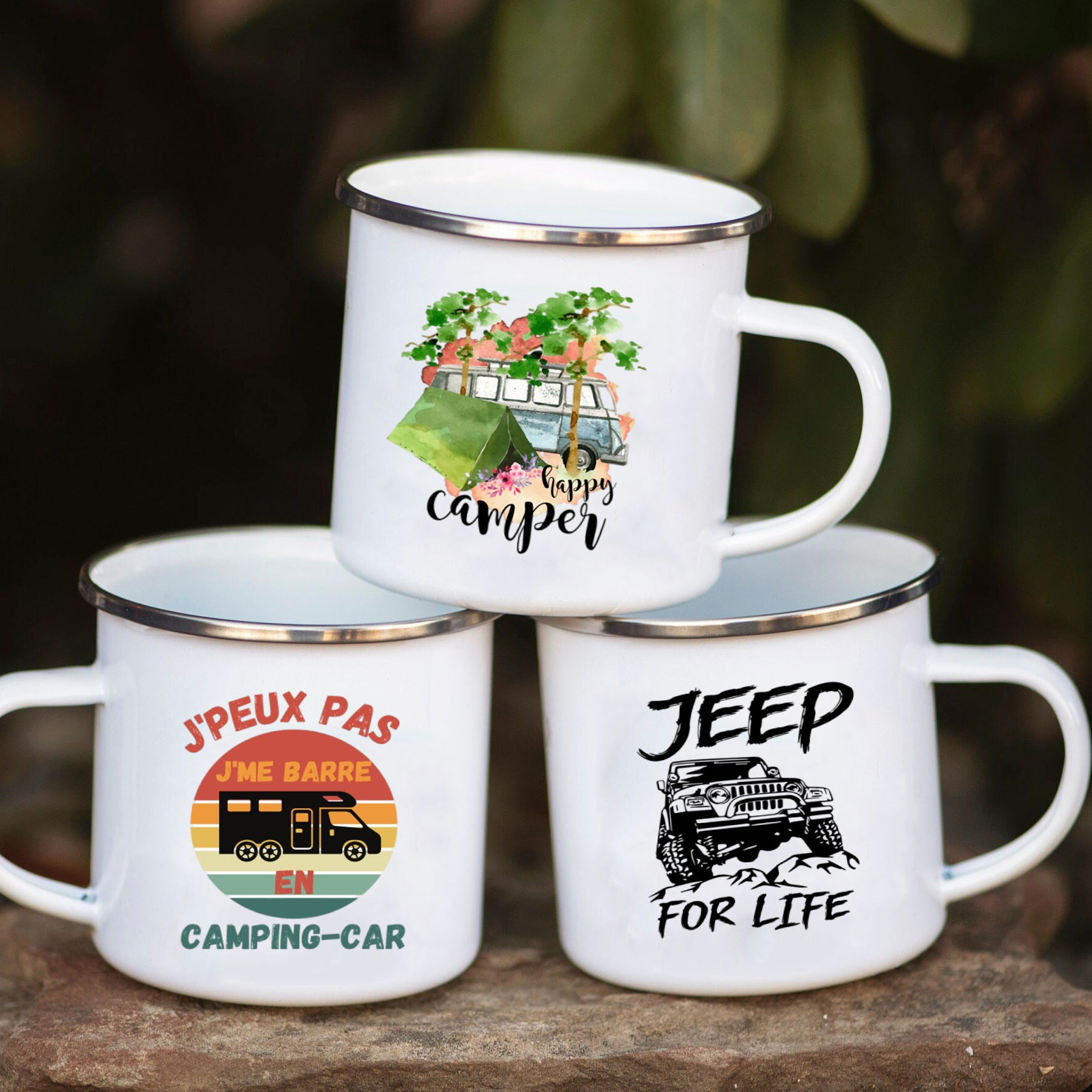 Camping Car Enamel Mug Adventu - Outdoor Camping Ideas avis et prix