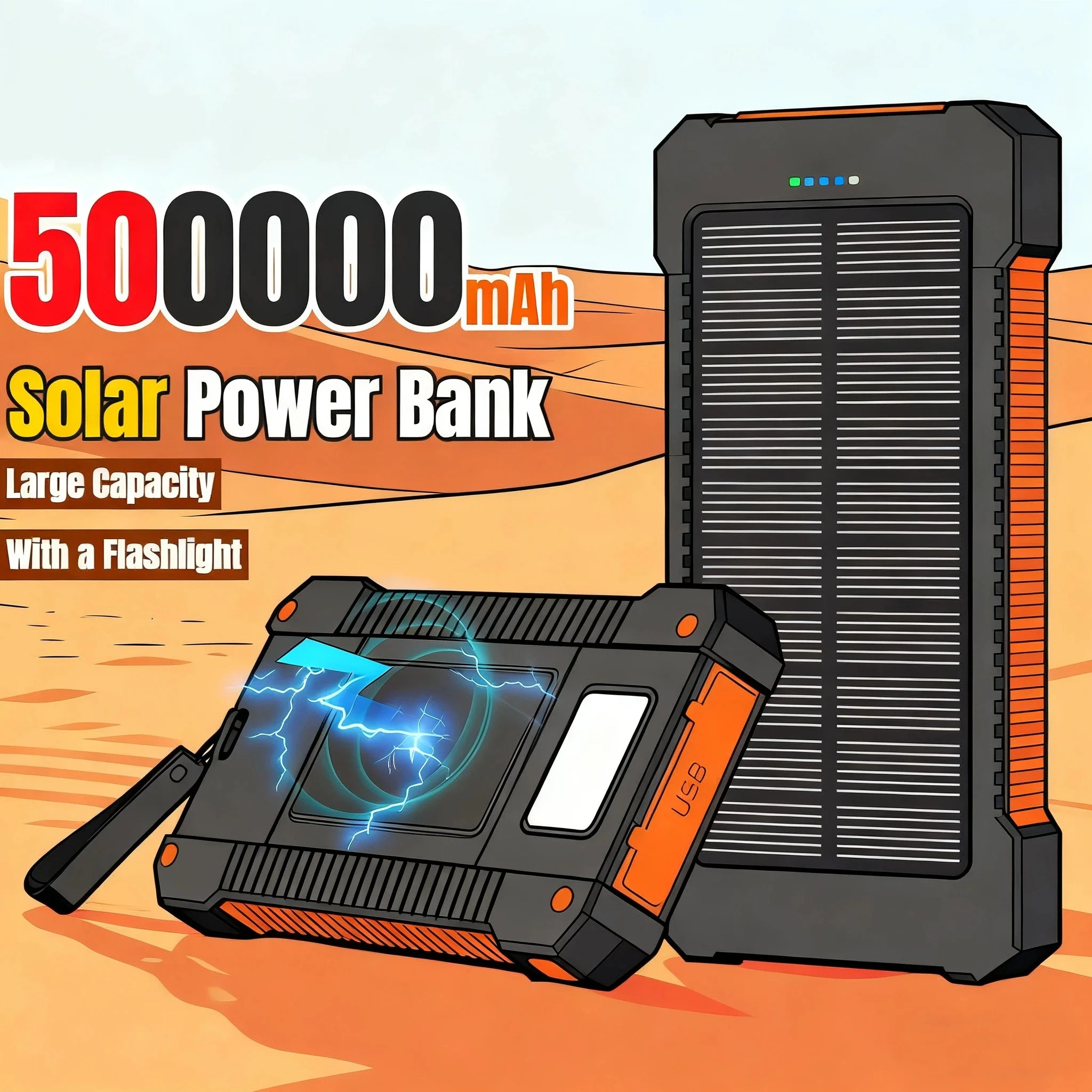 500000mAh Waterproof Outdoor S - Camping Solar Lantern avis et prix